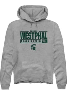 Thomas Westphal  Rally Michigan State Spartans Mens Graphite NIL Stacked Box Long Sleeve Hoodie