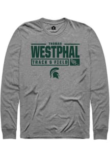Thomas Westphal  Michigan State Spartans Graphite Rally NIL Stacked Box Long Sleeve T Shirt