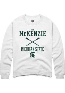 Ella McKenzie  Rally Michigan State Spartans Mens White NIL Sport Icon Long Sleeve Crew Sweatshirt
