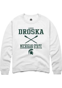 Lauren Droska  Rally Michigan State Spartans Mens White NIL Sport Icon Long Sleeve Crew Sweatshirt