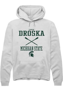Lauren Droska  Rally Michigan State Spartans Mens White NIL Sport Icon Long Sleeve Hoodie