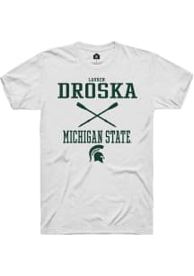 Lauren Droska  Michigan State Spartans White Rally NIL Sport Icon Short Sleeve T Shirt