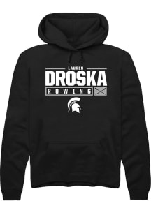 Lauren Droska  Rally Michigan State Spartans Mens Black NIL Stacked Box Long Sleeve Hoodie