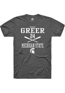 Hannah Greer  Michigan State Spartans Dark Grey Rally NIL Sport Icon Short Sleeve T Shirt