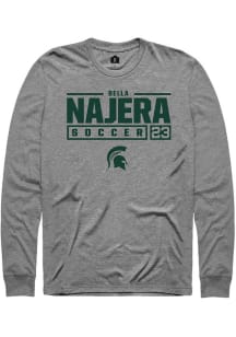 Bella Najera  Michigan State Spartans Graphite Rally NIL Stacked Box Long Sleeve T Shirt