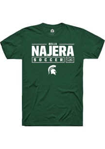 Bella Najera  Michigan State Spartans Green Rally NIL Stacked Box Short Sleeve T Shirt