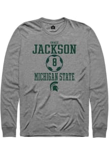Grace Jackson  Michigan State Spartans Graphite Rally NIL Sport Icon Long Sleeve T Shirt