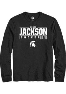 Grace Jackson  Michigan State Spartans Black Rally NIL Stacked Box Long Sleeve T Shirt