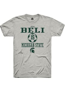 Julia Beli  Michigan State Spartans Ash Rally NIL Sport Icon Short Sleeve T Shirt