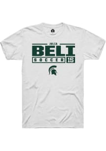 Julia Beli  Michigan State Spartans White Rally NIL Stacked Box Short Sleeve T Shirt