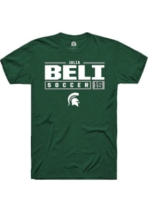 Julia Beli  Michigan State Spartans Green Rally NIL Stacked Box Short Sleeve T Shirt