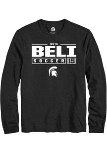 Julia Beli  Michigan State Spartans Black Rally NIL Stacked Box Long Sleeve T Shirt