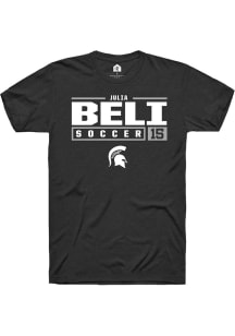 Julia Beli  Michigan State Spartans Black Rally NIL Stacked Box Short Sleeve T Shirt