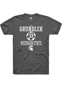 Lexi Grundler  Michigan State Spartans Dark Grey Rally NIL Sport Icon Short Sleeve T Shirt