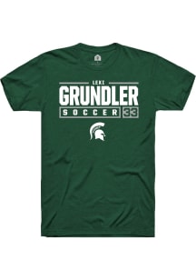 Lexi Grundler  Michigan State Spartans Green Rally NIL Stacked Box Short Sleeve T Shirt