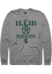 Maggie Illig  Michigan State Spartans Graphite Rally NIL Sport Icon Long Sleeve T Shirt