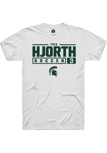 Taya Hjorth  Michigan State Spartans White Rally NIL Stacked Box Short Sleeve T Shirt