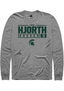 Taya Hjorth  Michigan State Spartans Graphite Rally NIL Stacked Box Long Sleeve T Shirt