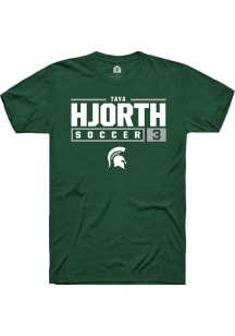 Taya Hjorth  Michigan State Spartans Green Rally NIL Stacked Box Short Sleeve T Shirt