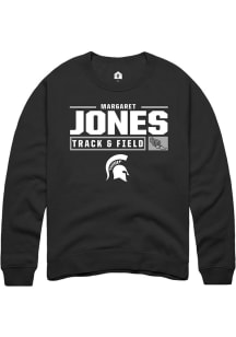 Margaret Jones  Rally Michigan State Spartans Mens Black NIL Stacked Box Long Sleeve Crew Sweatshi..