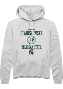 Karolina Staniszewska  Rally Michigan State Spartans Mens White NIL Sport Icon Long Sleeve Hoodie