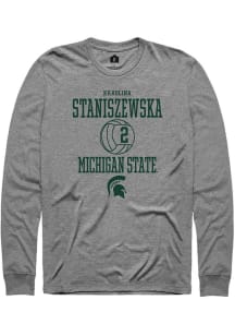 Karolina Staniszewska  Michigan State Spartans Graphite Rally NIL Sport Icon Long Sleeve T Shirt