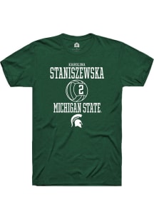 Karolina Staniszewska  Michigan State Spartans Green Rally NIL Sport Icon Short Sleeve T Shirt