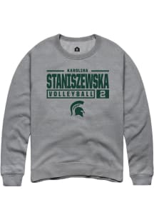 Karolina Staniszewska  Rally Michigan State Spartans Mens Graphite NIL Stacked Box Long Sleeve Cre..