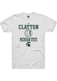 Ky Clayton  Michigan State Spartans White Rally NIL Sport Icon Short Sleeve T Shirt