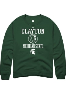 Ky Clayton  Rally Michigan State Spartans Mens Green NIL Sport Icon Long Sleeve Crew Sweatshirt