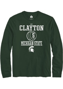 Ky Clayton  Michigan State Spartans Green Rally NIL Sport Icon Long Sleeve T Shirt