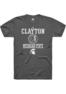 Ky Clayton  Michigan State Spartans Dark Grey Rally NIL Sport Icon Short Sleeve T Shirt