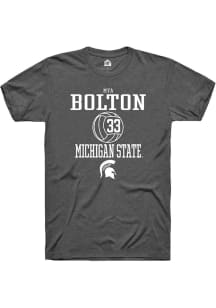 Mya Bolton  Michigan State Spartans Dark Grey Rally NIL Sport Icon Short Sleeve T Shirt