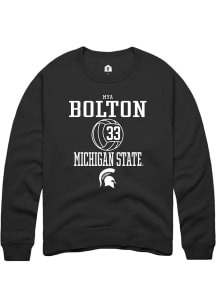 Mya Bolton  Rally Michigan State Spartans Mens Black NIL Sport Icon Long Sleeve Crew Sweatshirt
