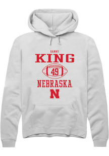 Danny King  Rally Nebraska Cornhuskers Mens White NIL Sport Icon Long Sleeve Hoodie