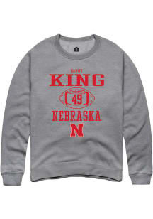 Danny King  Rally Nebraska Cornhuskers Mens Graphite NIL Sport Icon Long Sleeve Crew Sweatshirt