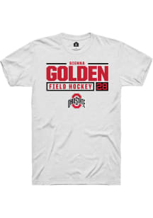 Sienna Golden  Ohio State Buckeyes White Rally NIL Stacked Box Short Sleeve T Shirt