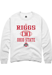 Eli Riggs  Rally Ohio State Buckeyes Mens White NIL Sport Icon Long Sleeve Crew Sweatshirt