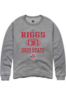 Eli Riggs  Rally Ohio State Buckeyes Mens Graphite NIL Sport Icon Long Sleeve Crew Sweatshirt