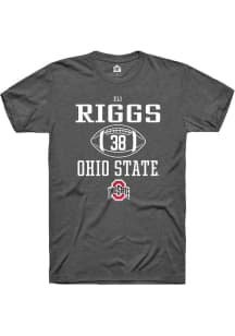 Eli Riggs  Ohio State Buckeyes Dark Grey Rally NIL Sport Icon Short Sleeve T Shirt