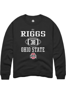 Eli Riggs  Rally Ohio State Buckeyes Mens Black NIL Sport Icon Long Sleeve Crew Sweatshirt
