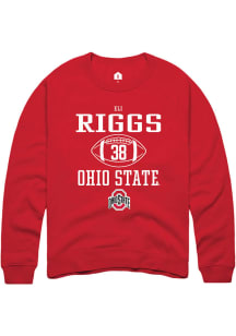 Eli Riggs  Rally Ohio State Buckeyes Mens Red NIL Sport Icon Long Sleeve Crew Sweatshirt