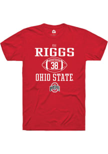 Eli Riggs  Ohio State Buckeyes Red Rally NIL Sport Icon Short Sleeve T Shirt