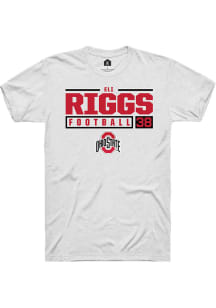 Eli Riggs  Ohio State Buckeyes White Rally NIL Stacked Box Short Sleeve T Shirt