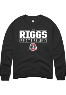 Eli Riggs  Rally Ohio State Buckeyes Mens Black NIL Stacked Box Long Sleeve Crew Sweatshirt