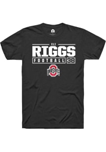 Eli Riggs  Ohio State Buckeyes Black Rally NIL Stacked Box Short Sleeve T Shirt