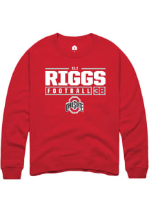 Eli Riggs  Rally Ohio State Buckeyes Mens Red NIL Stacked Box Long Sleeve Crew Sweatshirt