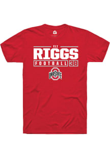 Eli Riggs  Ohio State Buckeyes Red Rally NIL Stacked Box Short Sleeve T Shirt