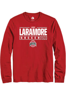 Luke Laramore  Ohio State Buckeyes Red Rally NIL Stacked Box Long Sleeve T Shirt