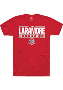 Luke Laramore  Ohio State Buckeyes Red Rally NIL Stacked Box Short Sleeve T Shirt